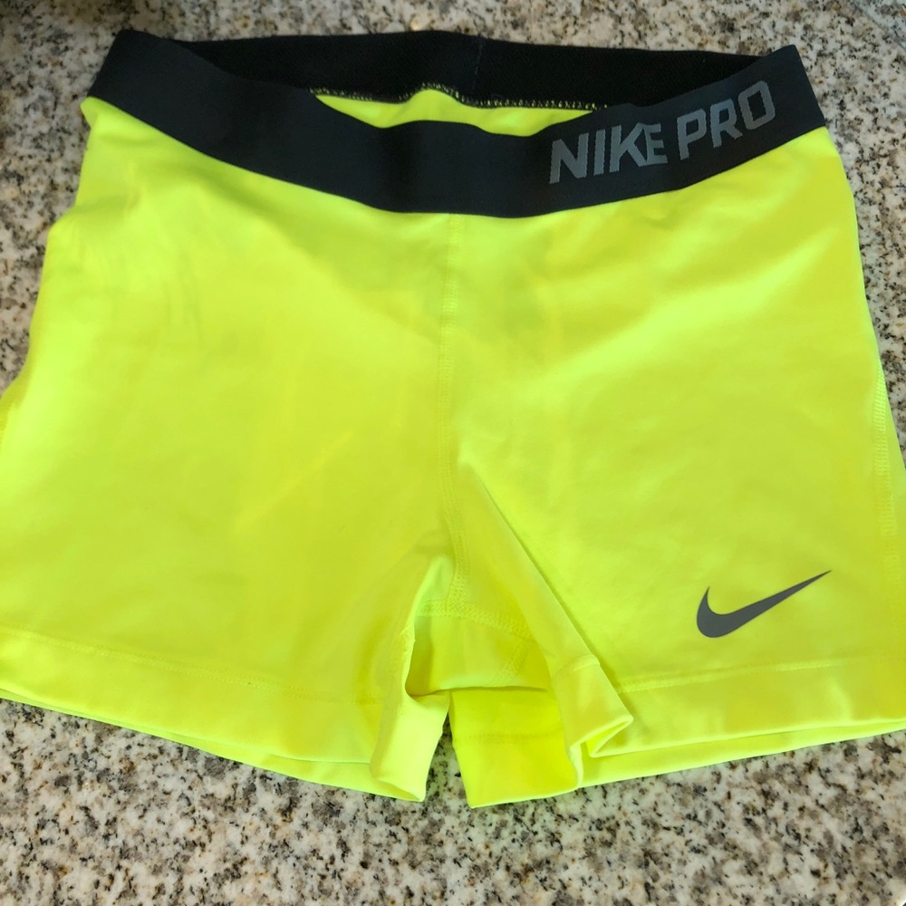 Nike Pro Compression Shorts- Like-new M Yellow!